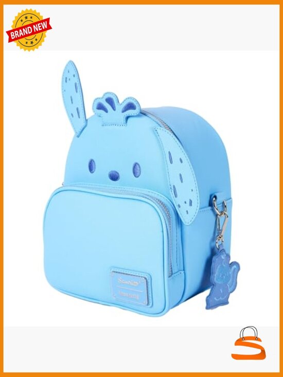 Sanrio Pochacco Convertible Mini Backpack Crossbody, Faux Leather, Zippered